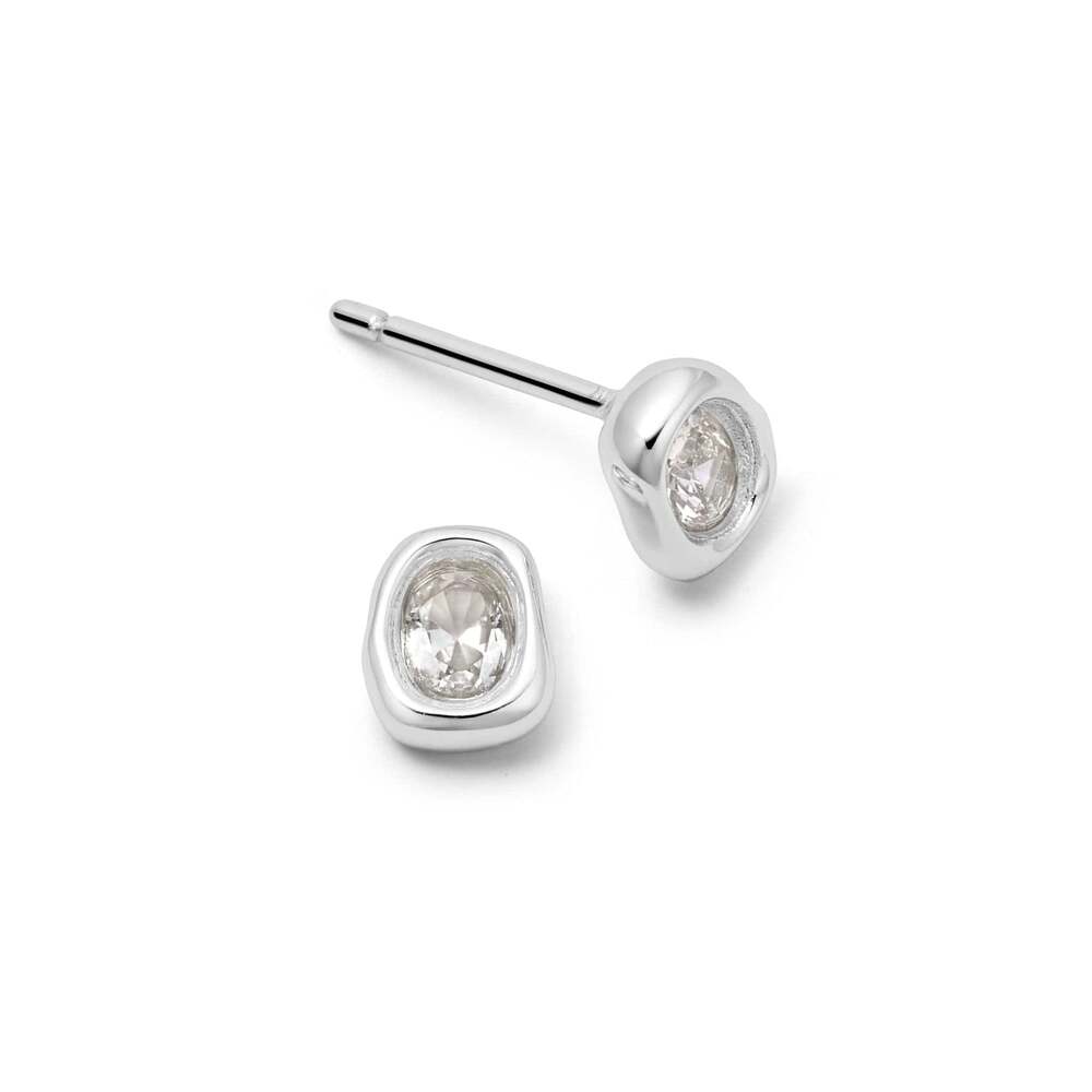 Daisy London Sterling Silver Estee Lalonde Sapphire Organic Stud Earrings