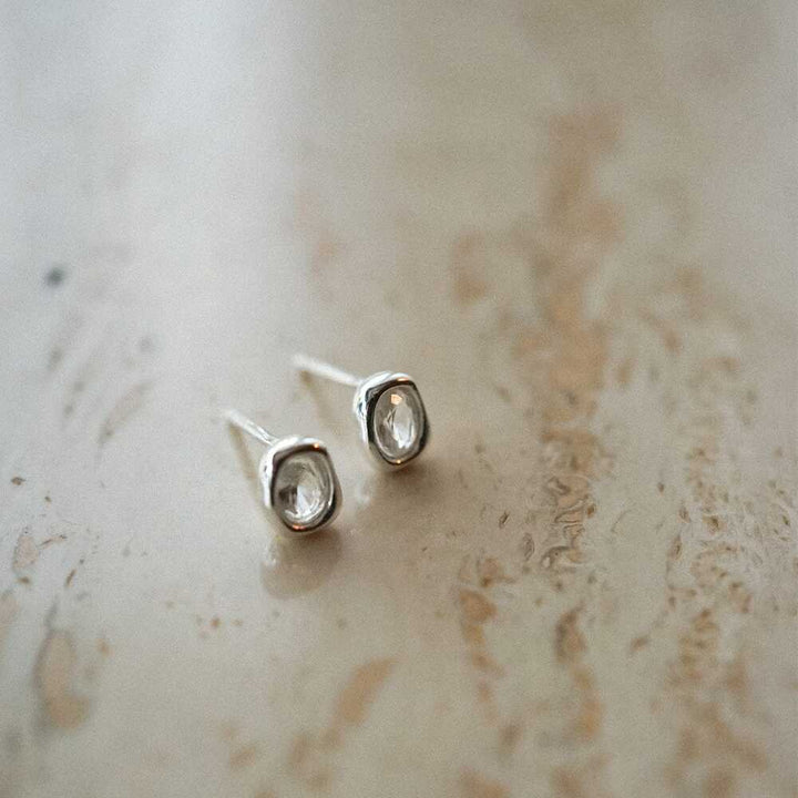 Daisy London Sterling Silver Estee Lalonde Sapphire Organic Stud Earrings Additional Image - 2
