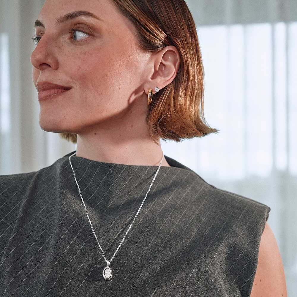 Daisy London Sterling Silver Estee Lalonde Sapphire Organic Stud Earrings Additional Image - 3