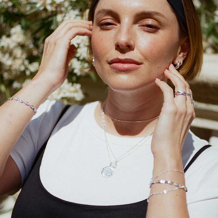 Daisy London Sterling Silver Estee Lalonde Sapphire Pendant Necklace Additional Image - 3