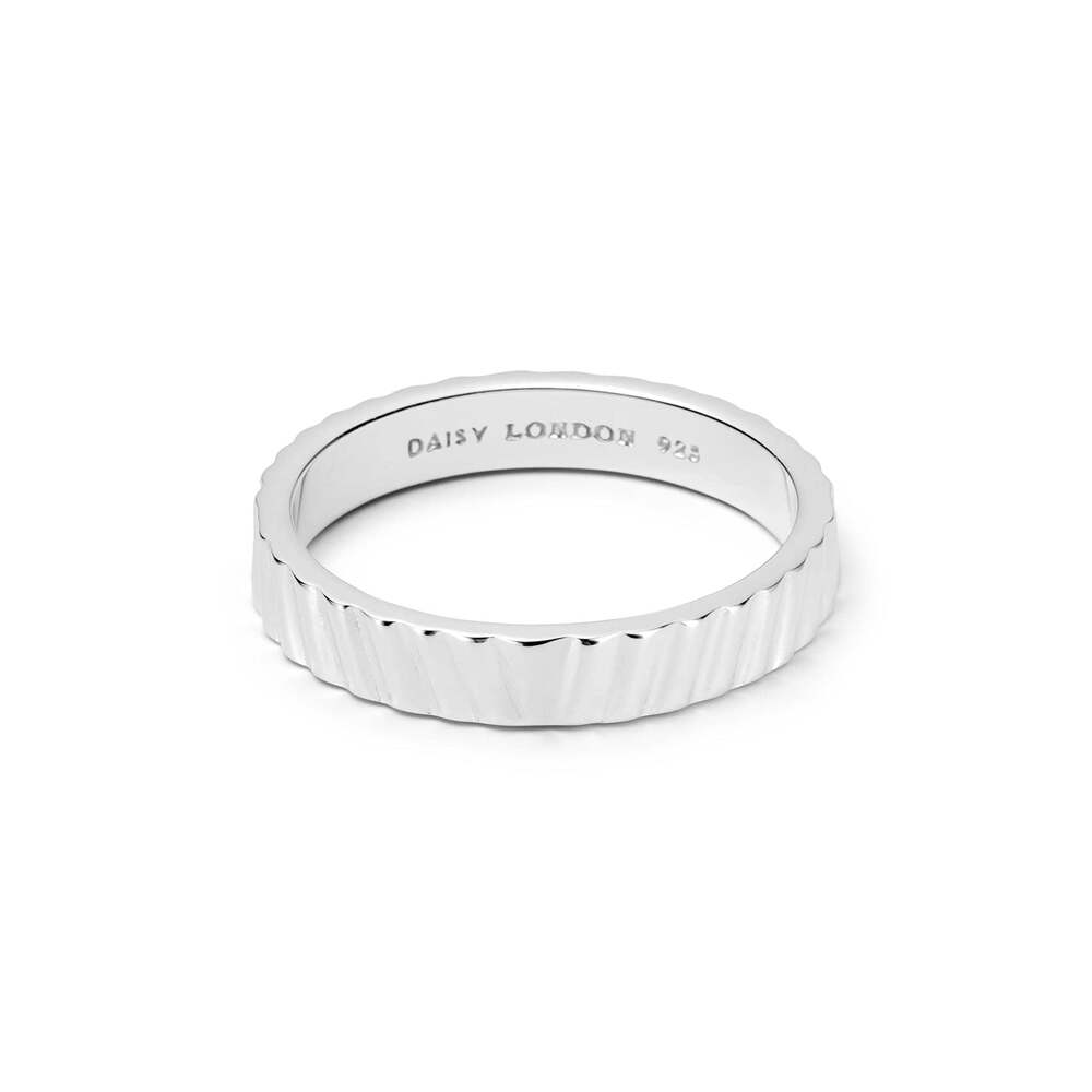 Daisy London Sterling Silver Estee Lalonde Sunburst Chunky Stacking Ring
