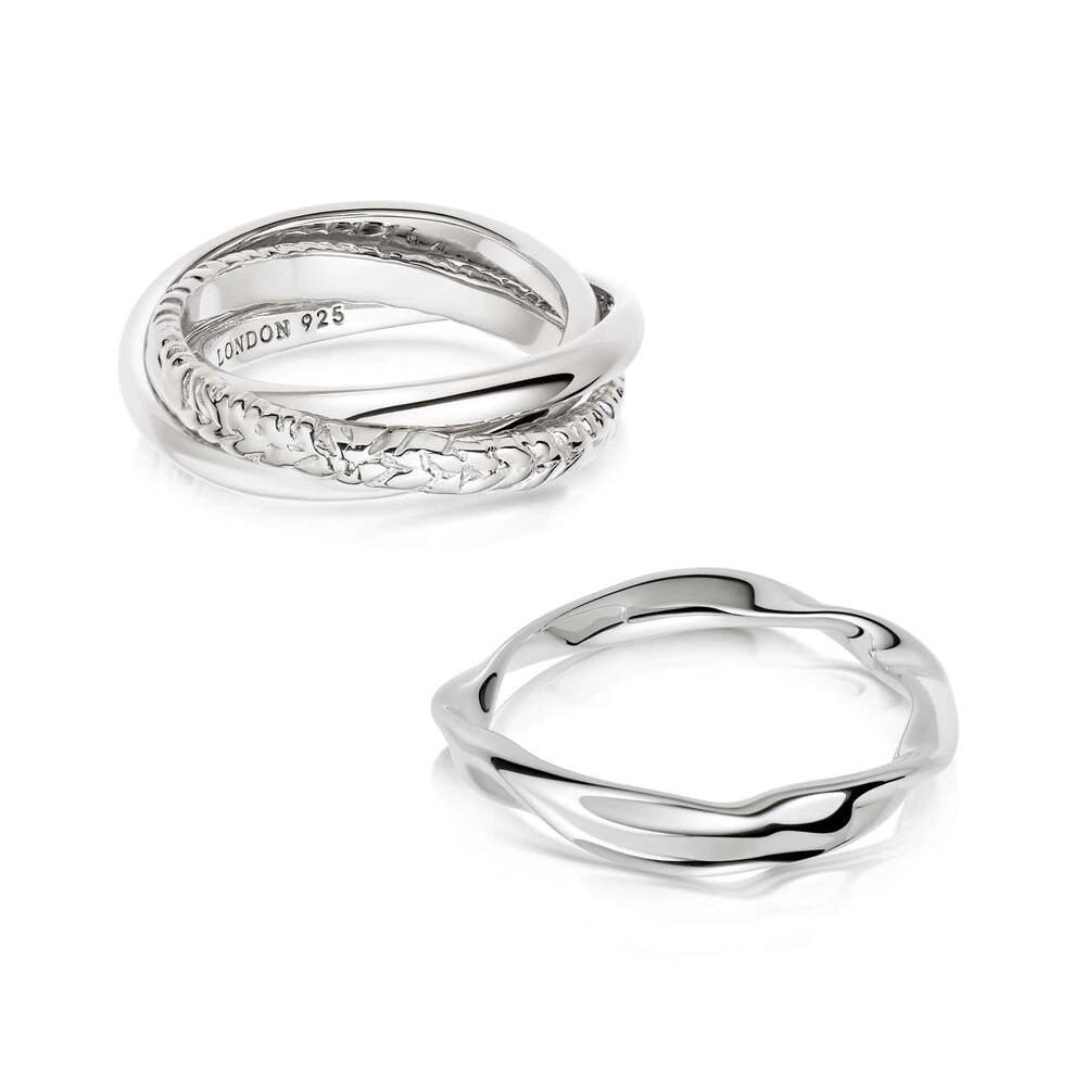 Daisy London Sterling Silver Estee Lalonde Trinity Ring Stack