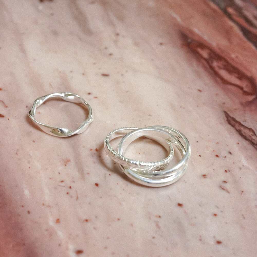 Daisy London Sterling Silver Estee Lalonde Trinity Ring Stack Additional Image - 2
