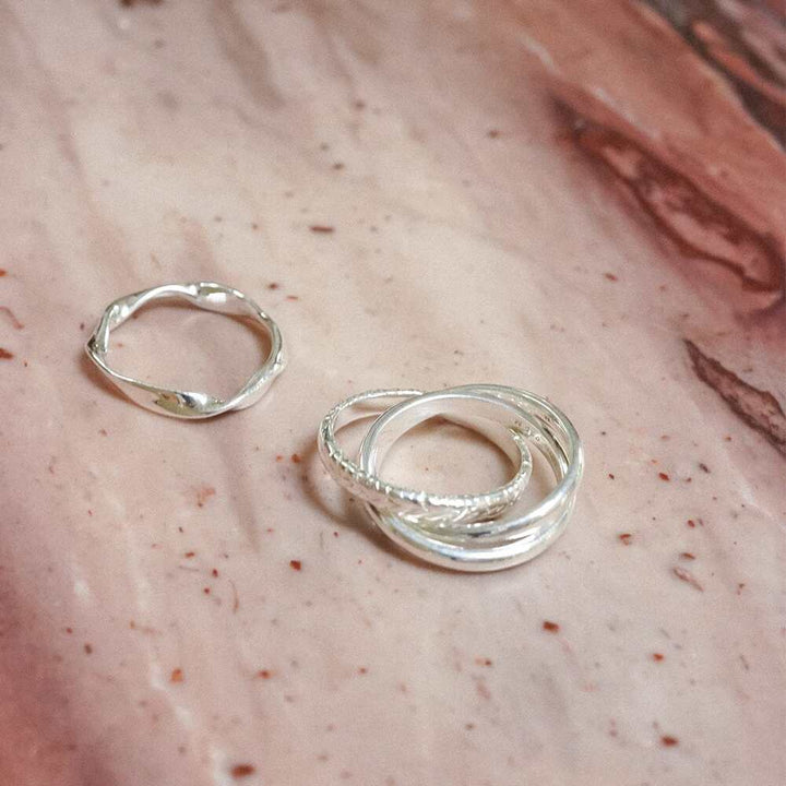 Daisy London Sterling Silver Estee Lalonde Trinity Ring Stack Additional Image - 2
