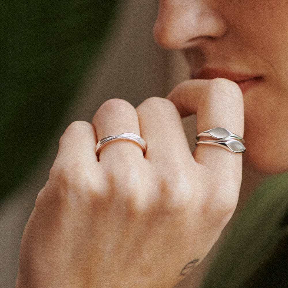 Daisy London Sterling Silver Estee Lalonde Wavy Stacking Ring Additional Image - 1