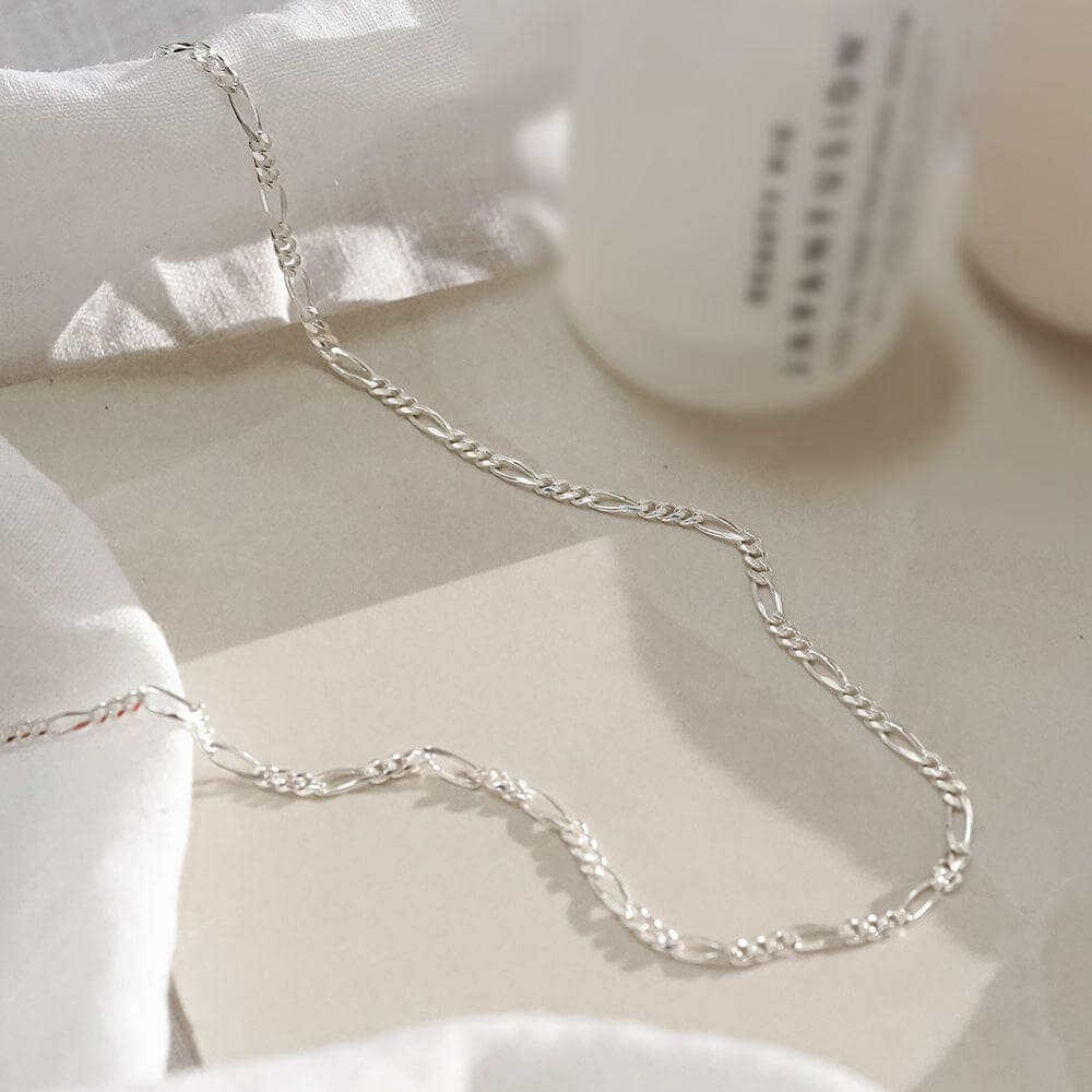 Daisy London Sterling Silver Figaro Chain Necklace-Fine Figaro image 2