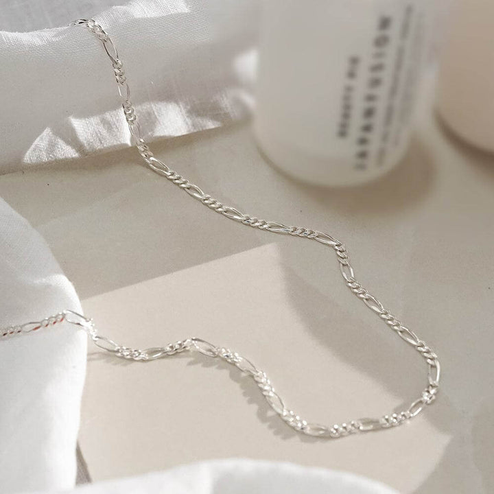 Daisy London Sterling Silver Figaro Chain Necklace-Fine Figaro image 2