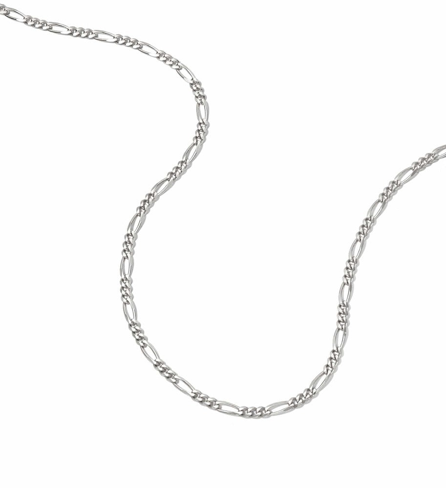 Daisy London Sterling Silver Fine Figaro Chain Necklace Additional Image - 4
