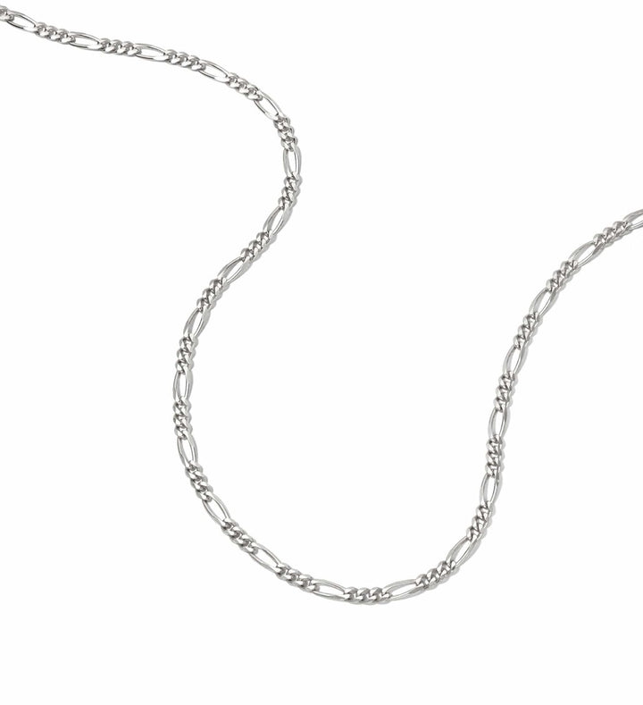 Daisy London Sterling Silver Fine Figaro Chain Necklace Additional Image - 4