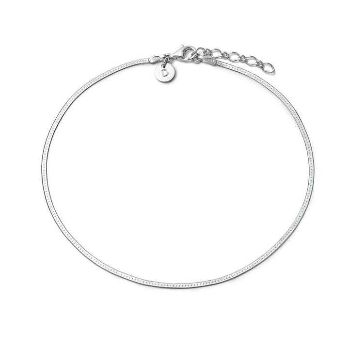 Daisy London Sterling Silver Fine Snake Chain Anklet