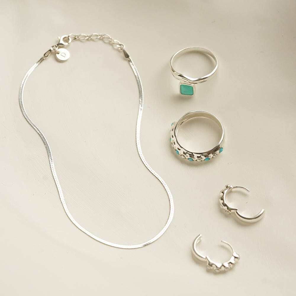 Daisy London Sterling Silver Fine Snake Chain Anklet Additional Image - 1