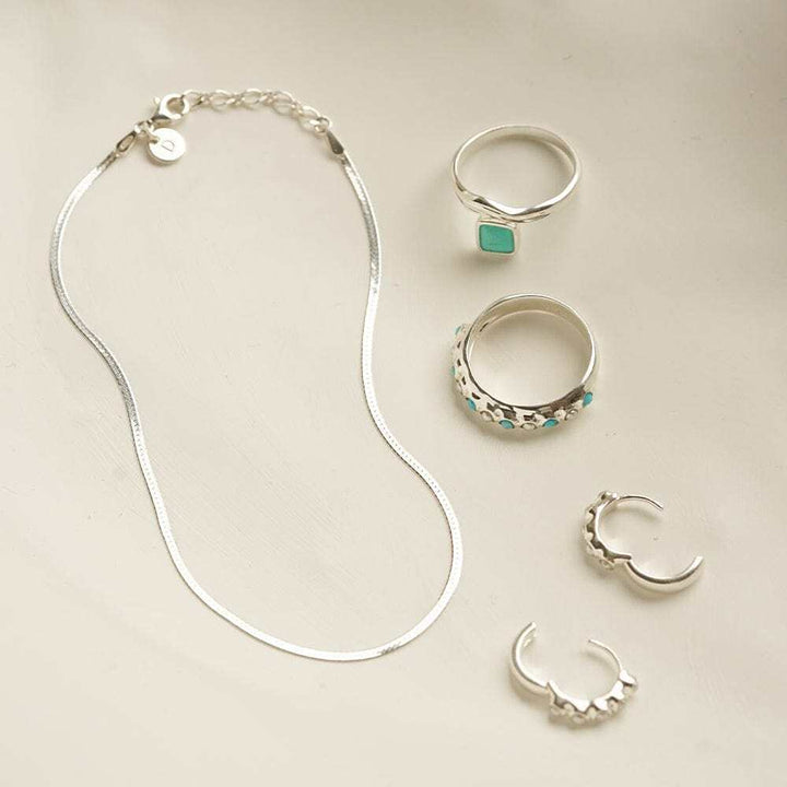 Daisy London Sterling Silver Fine Snake Chain Anklet Additional Image - 1
