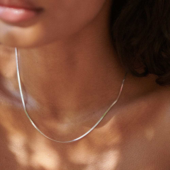 Daisy London Sterling Silver Fine Snake Chain Necklace Additional Image - 2