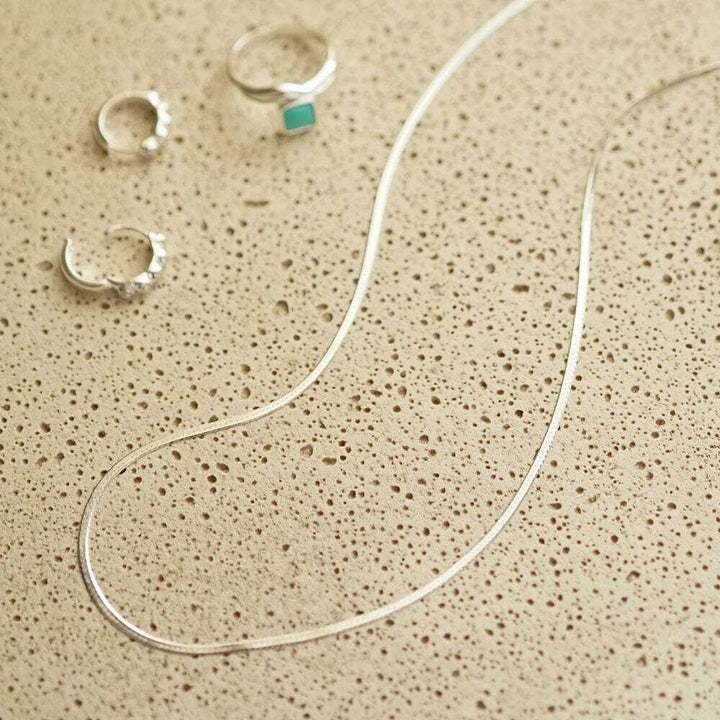Daisy London Sterling Silver Fine Snake Chain Necklace Additional Image - 3