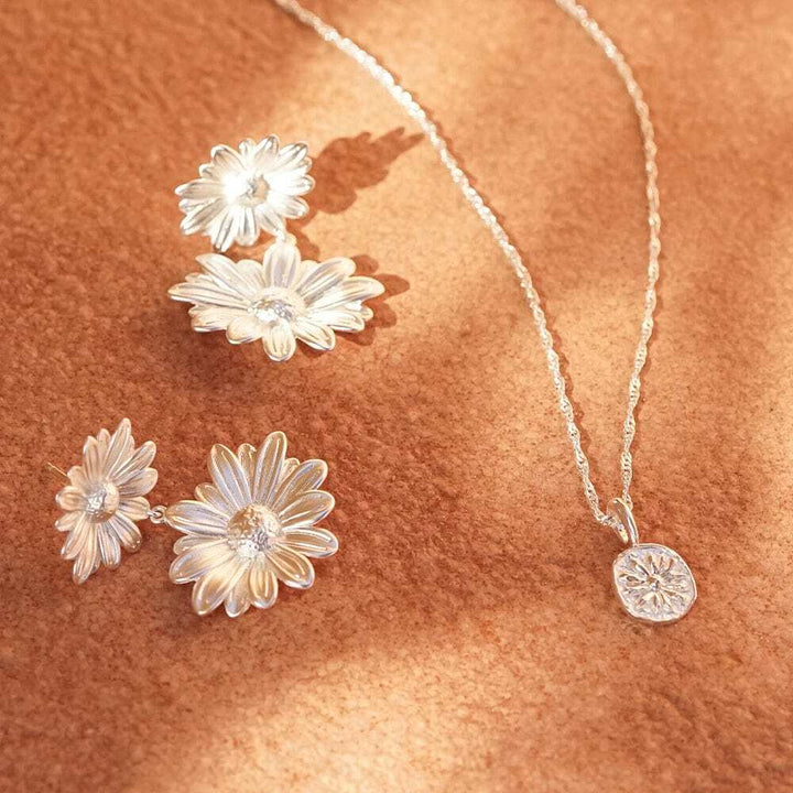 Daisy London Sterling Silver Daisy Flower Necklace Additional Image - 2