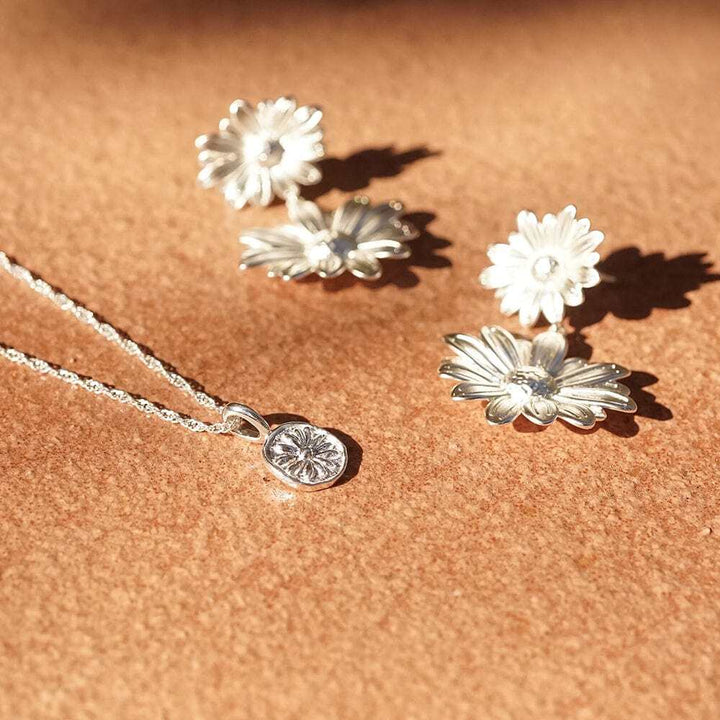 Daisy London Sterling Silver Daisy Flower Necklace Additional Image - 4