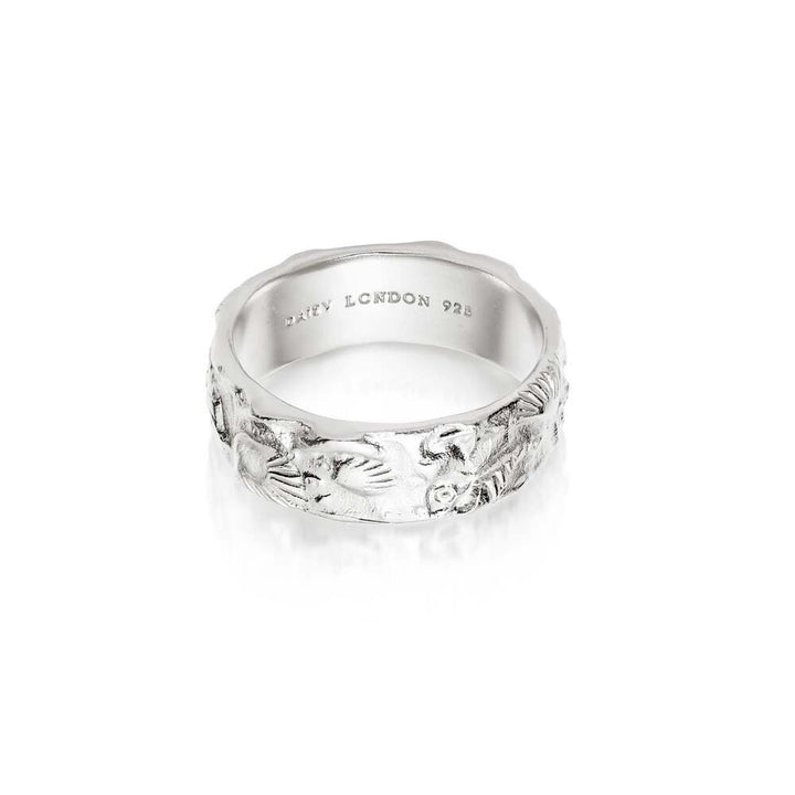 Daisy London Sterling Silver Fossil Band Ring