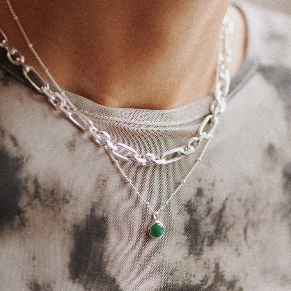 Daisy London Sterling Silver Green Aventurine Confidence Healing Stone Necklace image 1