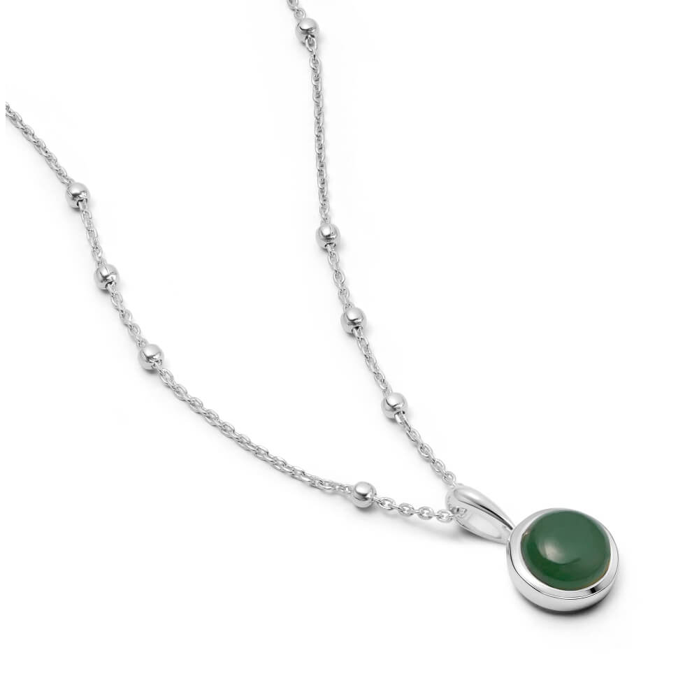 Daisy London Sterling Silver Green Aventurine Confidence Healing Stone Necklace image