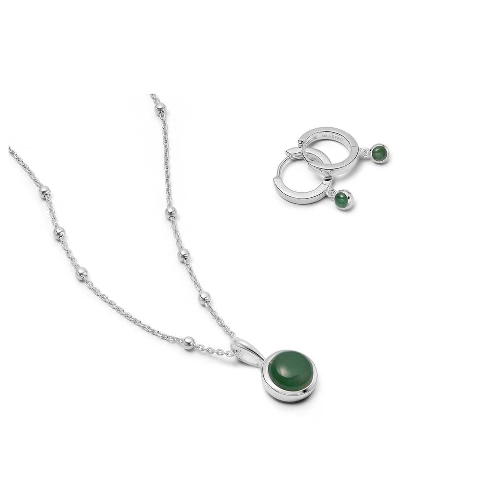 Daisy London Sterling Silver Green Aventurine Layering Set