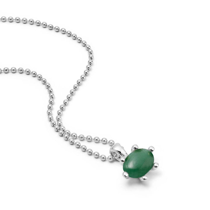 Daisy London Sterling Silver Green Aventurine Pendant Necklace