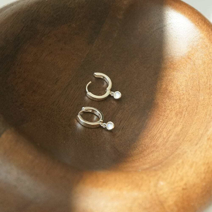 Daisy London Sterling Silver Healing Huggie Hoop Earrings Additional Image - 1