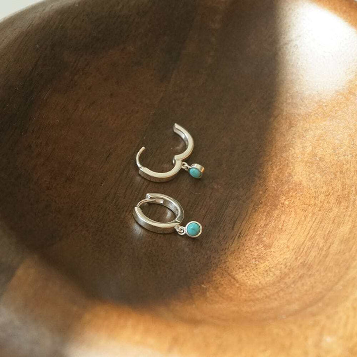Daisy London Sterling Silver Healing Huggie Hoop Earrings Additional Image - 2