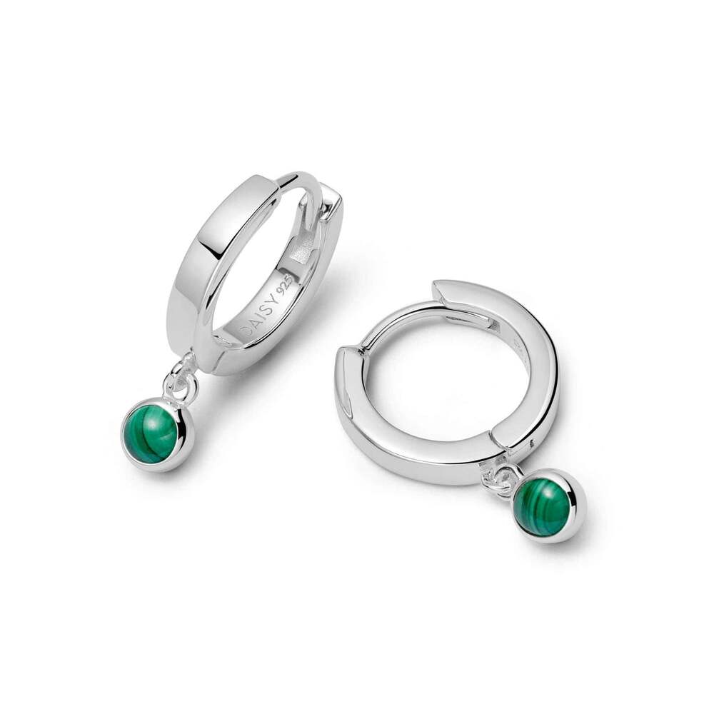 Daisy London Sterling Silver Healing Huggie Hoop Earrings Additional Image - 3