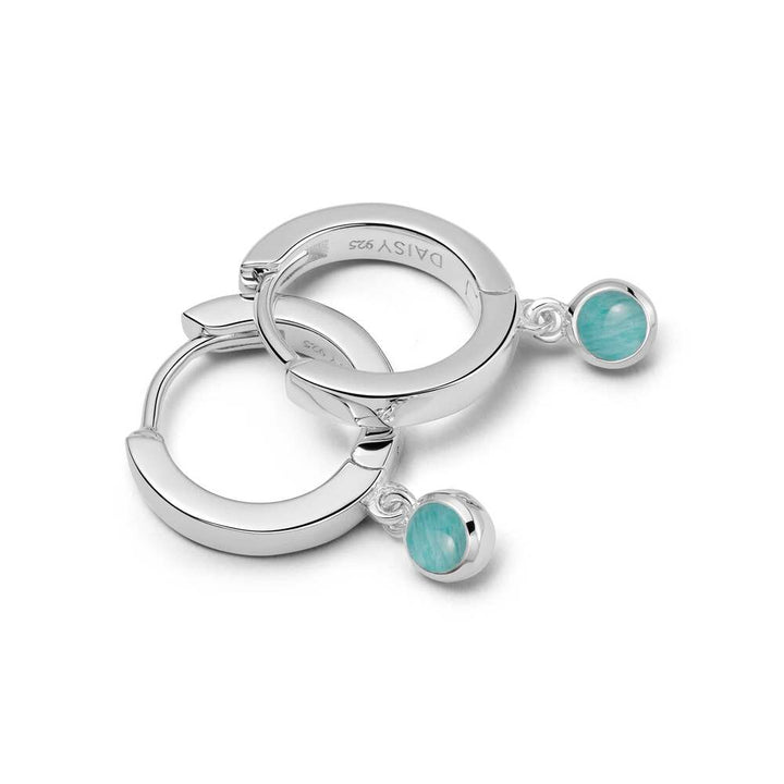 Daisy London Sterling Silver Healing Huggie Hoop Earrings Additional Image - 6