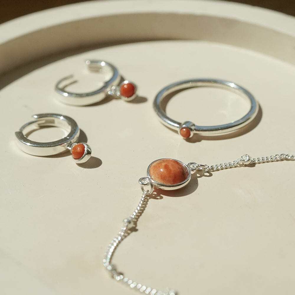 Daisy London Sterling Silver Healing Huggie Hoop Earrings