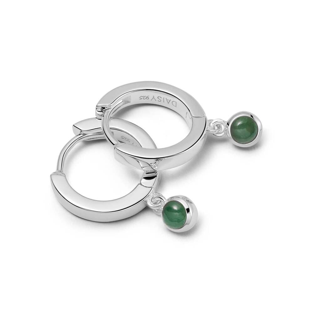 Daisy London Sterling Silver Healing Huggie Hoop Earrings