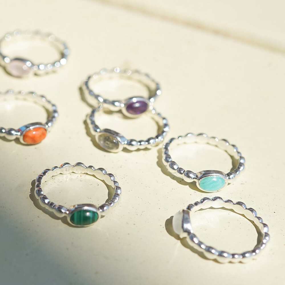 Daisy London Sterling Silver Healing Stone Bobble Ring Additional Image - 10