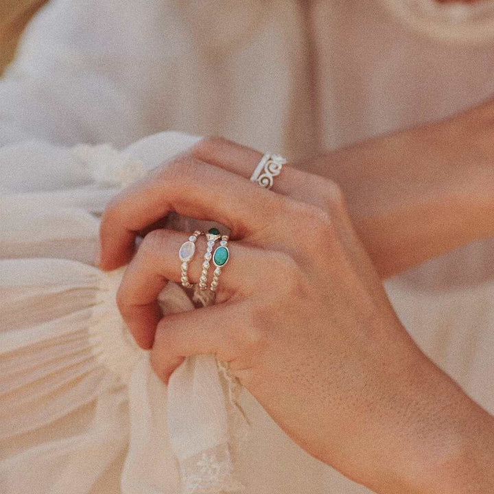 Daisy London Sterling Silver Healing Stone Bobble Ring Additional Image - 11