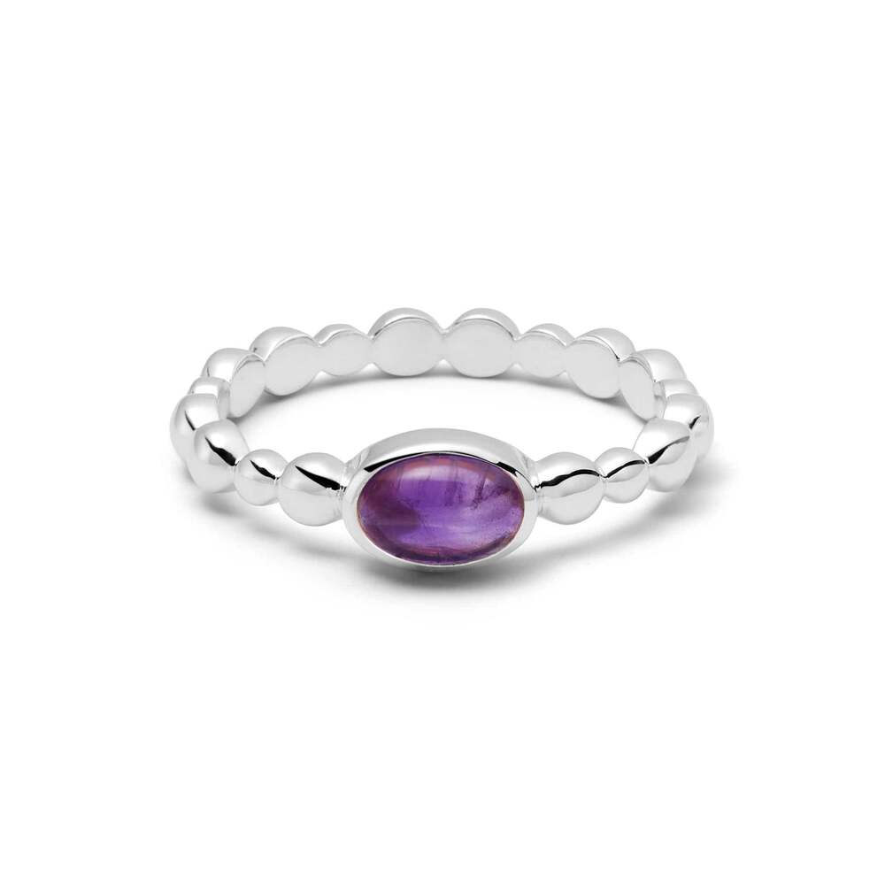 Daisy London Sterling Silver Healing Stone Bobble Ring Additional Image - 4