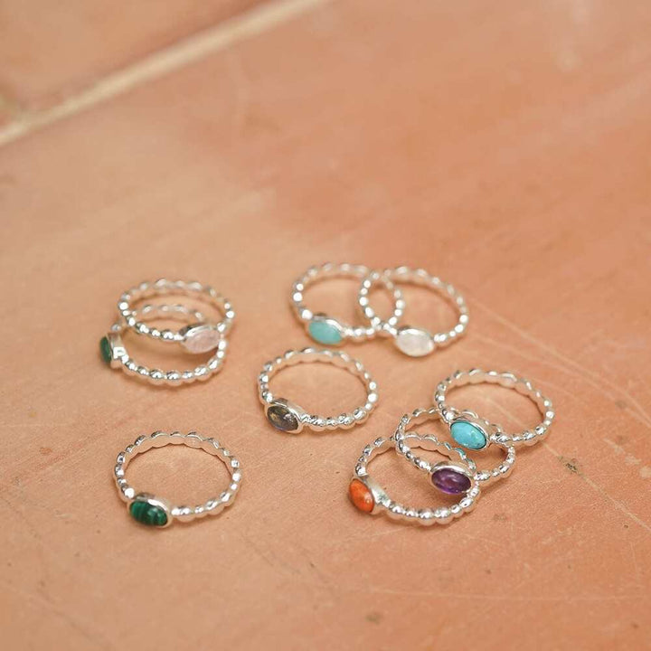 Daisy London Sterling Silver Healing Stone Bobble Ring Additional Image - 1