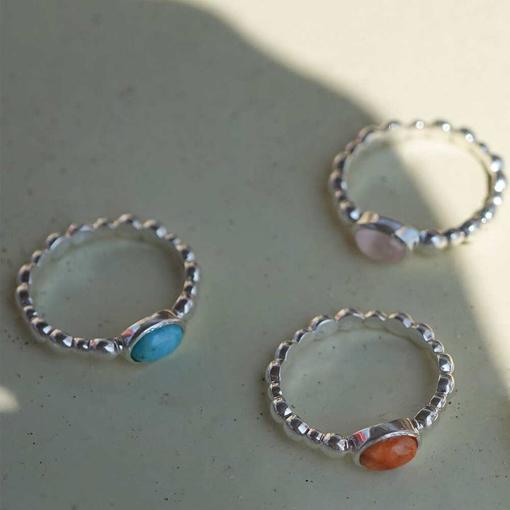 Daisy London Sterling Silver Healing Stone Bobble Ring Additional Image - 13