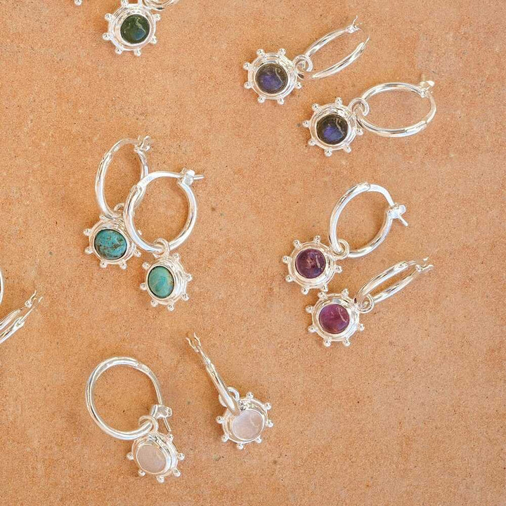 Daisy London Sterling Silver Healing Stone Charm Earrings Additional Image - 10