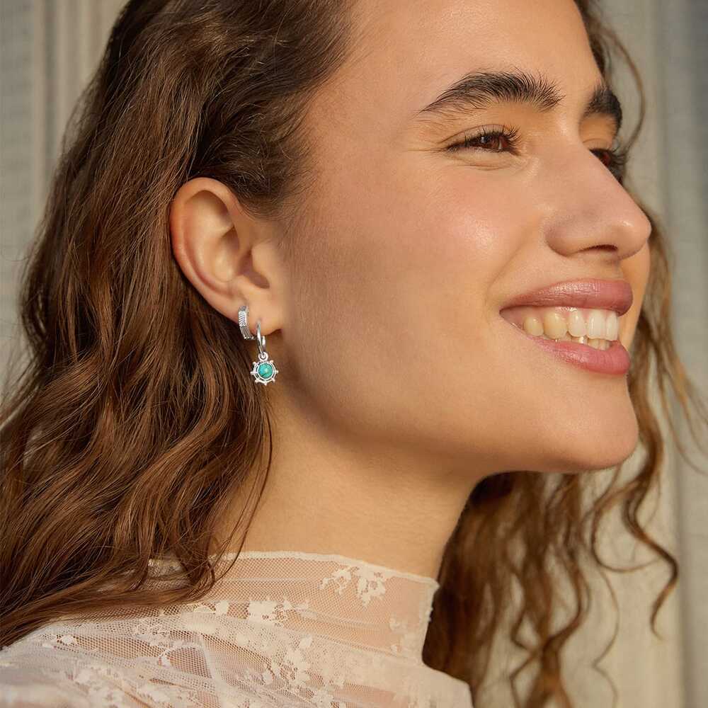 Daisy London Sterling Silver Healing Stone Charm Earrings Additional Image - 11