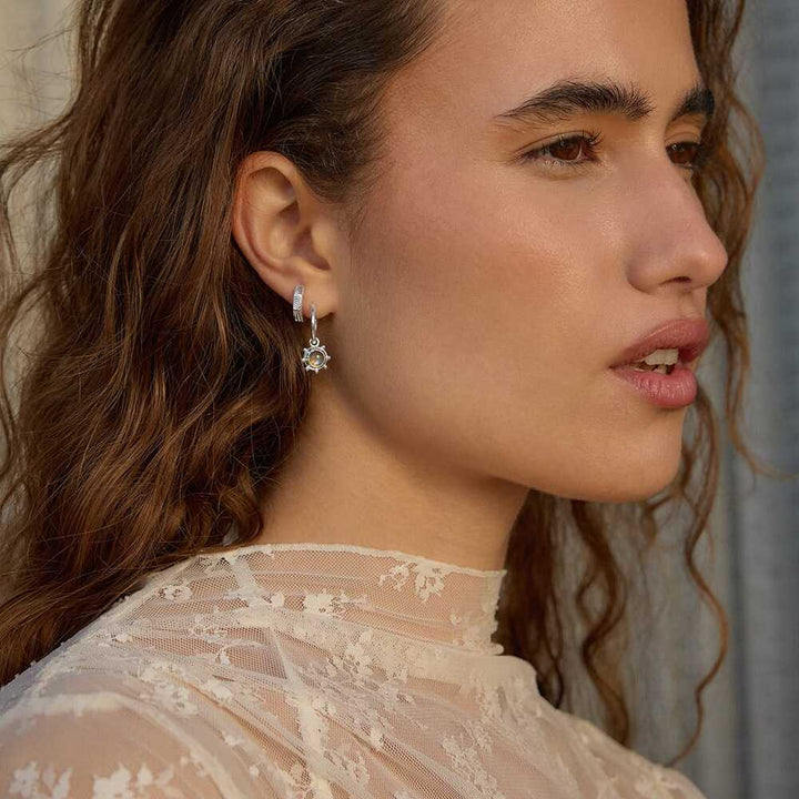 Daisy London Sterling Silver Healing Stone Charm Earrings Additional Image - 14
