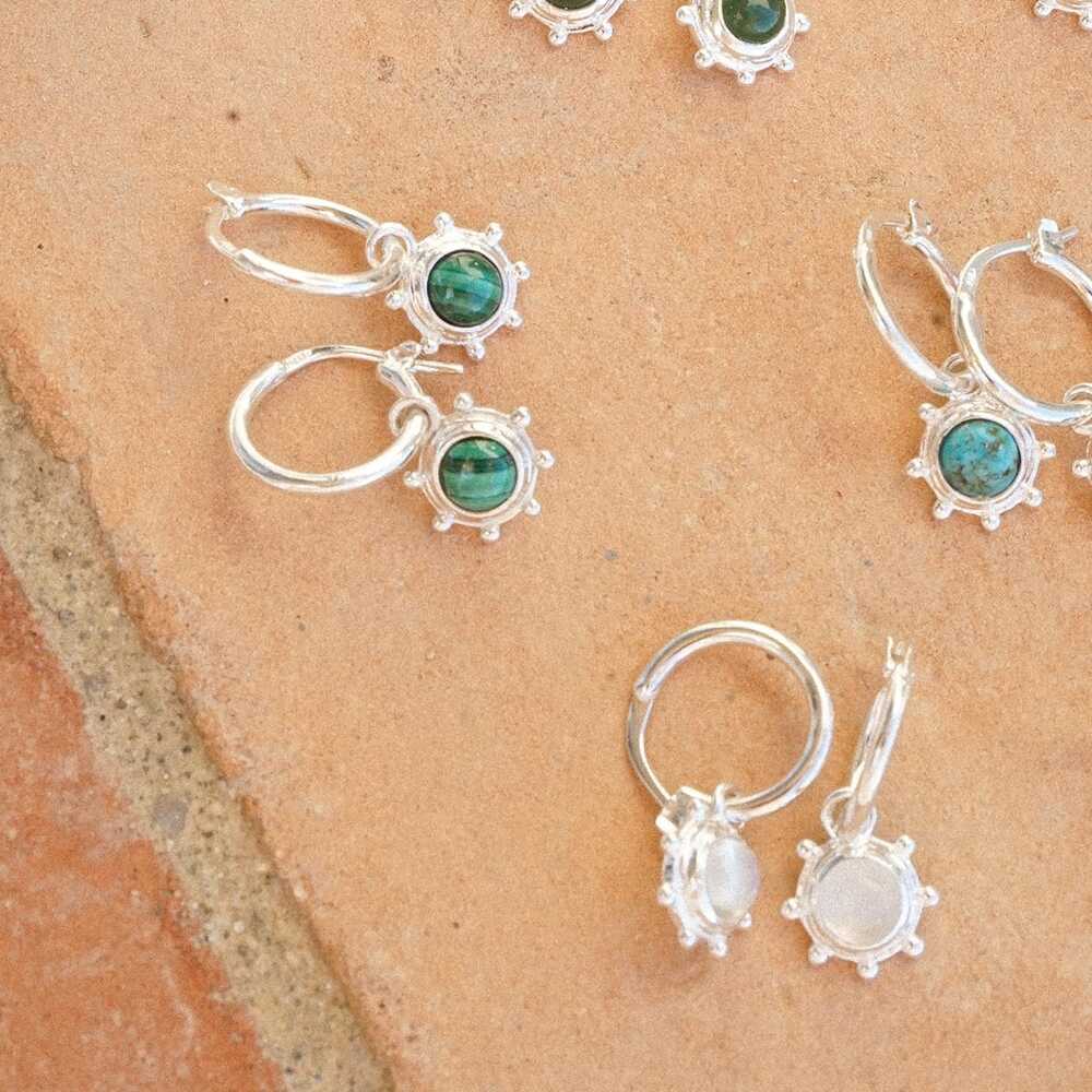 Daisy London Sterling Silver Healing Stone Charm Earrings Additional Image - 17