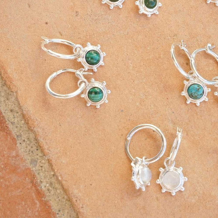 Daisy London Sterling Silver Healing Stone Charm Earrings Additional Image - 17