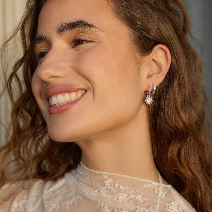 Daisy London Sterling Silver Healing Stone Charm Earrings Additional Image - 18