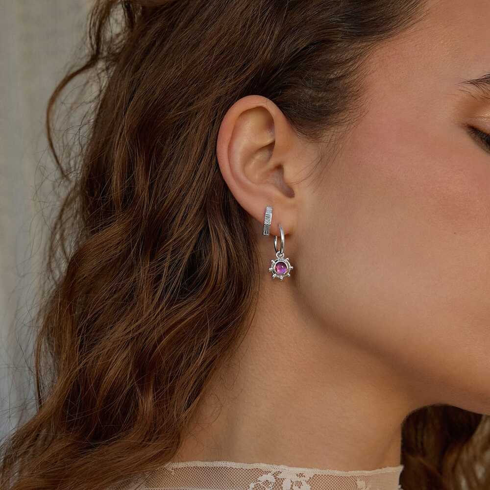 Daisy London Sterling Silver Healing Stone Charm Earrings Additional Image - 20