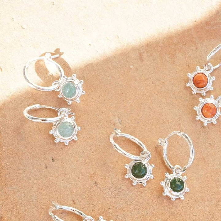 Daisy London Sterling Silver Healing Stone Charm Earrings Additional Image - 2