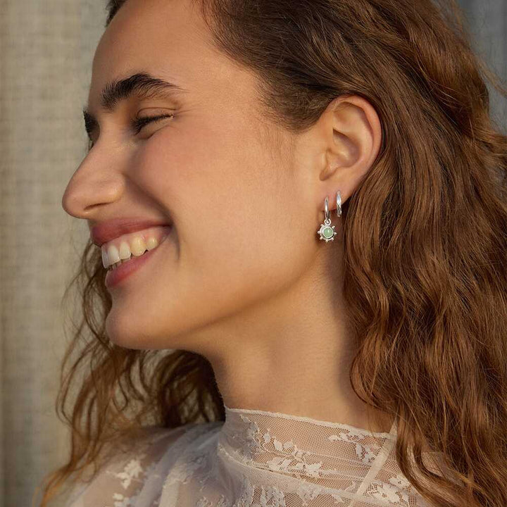 Daisy London Sterling Silver Healing Stone Charm Earrings Additional Image - 3