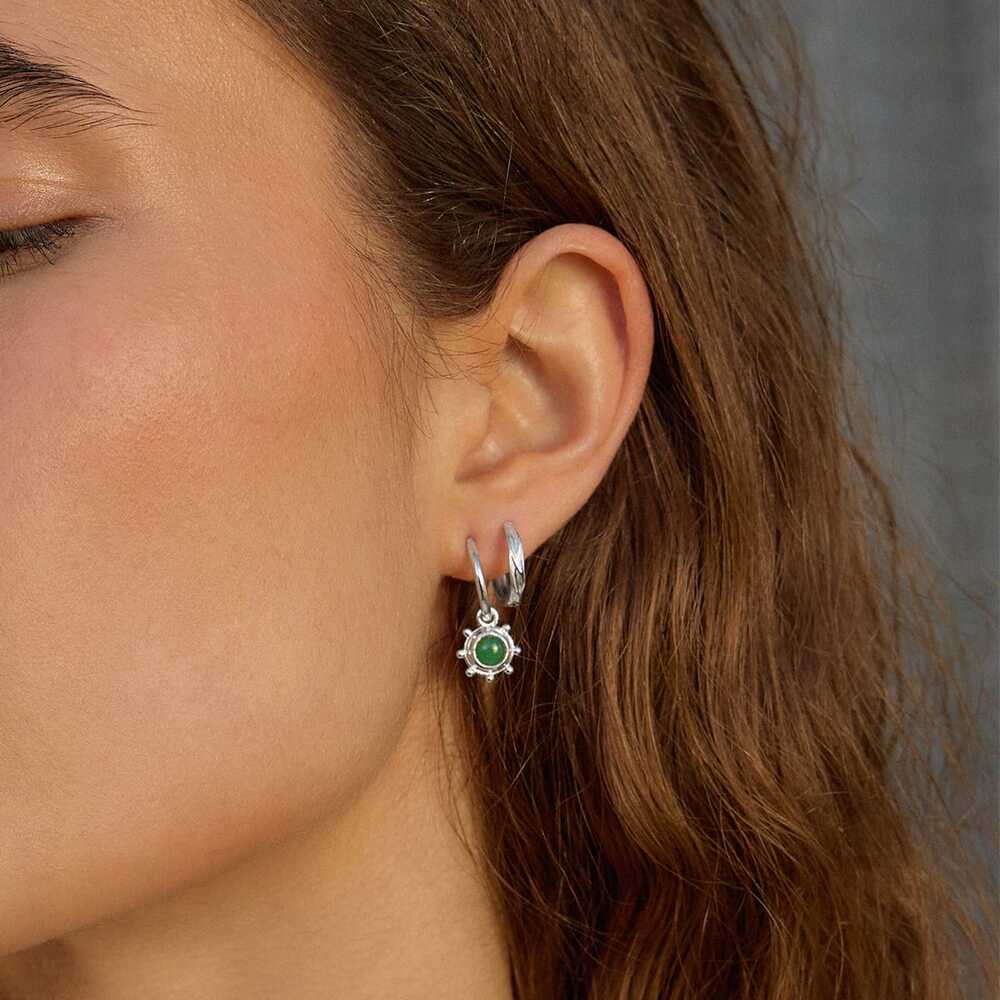 Daisy London Sterling Silver Healing Stone Charm Earrings Additional Image - 5