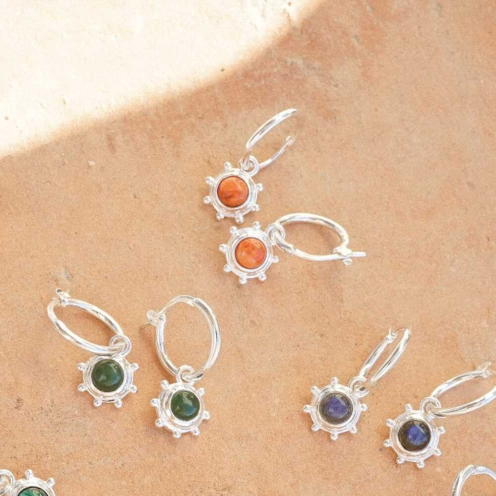 Daisy London Sterling Silver Healing Stone Charm Earrings Additional Image - 6