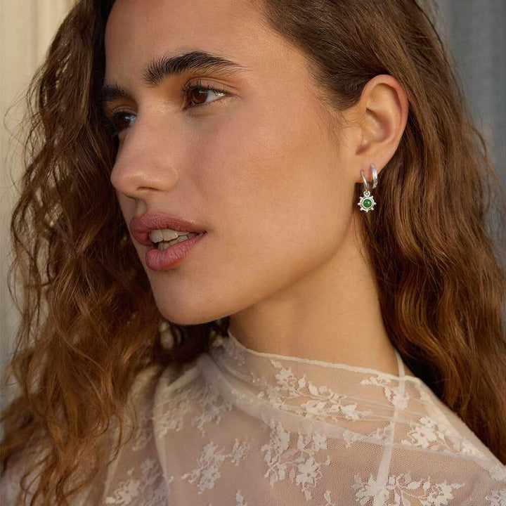 Daisy London Sterling Silver Healing Stone Charm Earrings Additional Image - 7