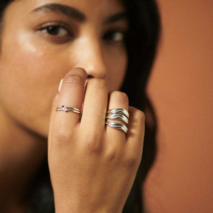Daisy London Sterling Silver Healing Stone Ring Additional Image - 12