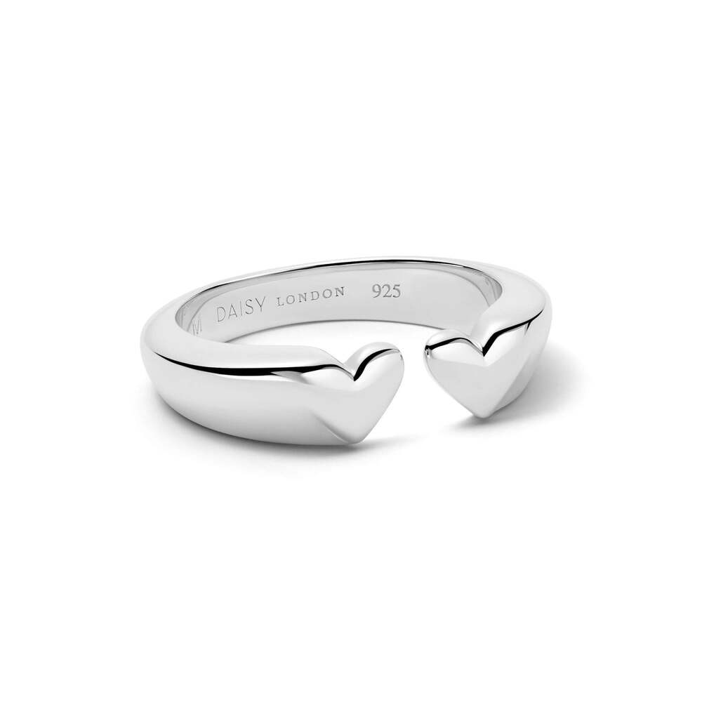 Daisy London Sterling Silver Heart Signet Ring